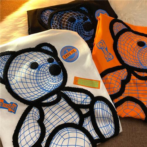 Super Chic Bear Harajuku T Shirts Women Loose Summer Tees Tops O-Neck 2021 New Streetweaar Girls Teens Tshirts Korean Fashion