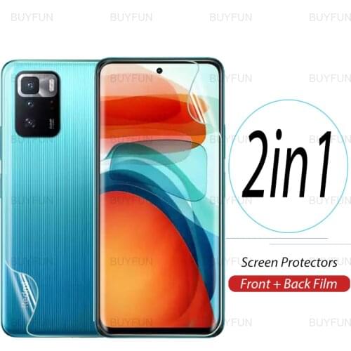 2in1 for xiaomi poco x3 GT 2in1 front back hydrogel film screen protector for poco poko pocophone x3 m3 pro nfc f3 soft film