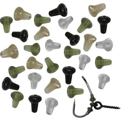 Hyaena 50pcs Hook Stops Beads Fishing Accessories Bait Stopper Brown Black Clear Green Hair Rig Boilies Stop Carp Fishing Tackle
