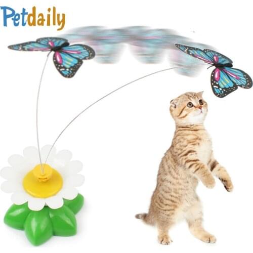 Cat Toy Electric Rotating Colorful Butterfly Bird Funny Dog Cat Toys Pet Seat Scratch Toy Pet Dog Cat Intelligence Trainning Toy