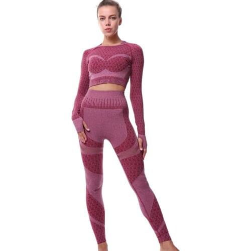 Yoga Sets Women Gym Sports Set Elastic Sports Hight Waist Leggings Sportswear Workout Sets Women Yoga Sets Women Gym Sports Set