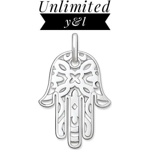 Hand of Fatima Pendants Religious Style Fatimas Hand Silver Fashion DIY Jewelry Making Necklace Women Men 2018 New Arrivals