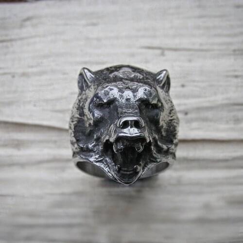 Forest Master Ring Slavic Bear Berserk Stainless Steel Biker Rings Men Viking Amulet Jewelry