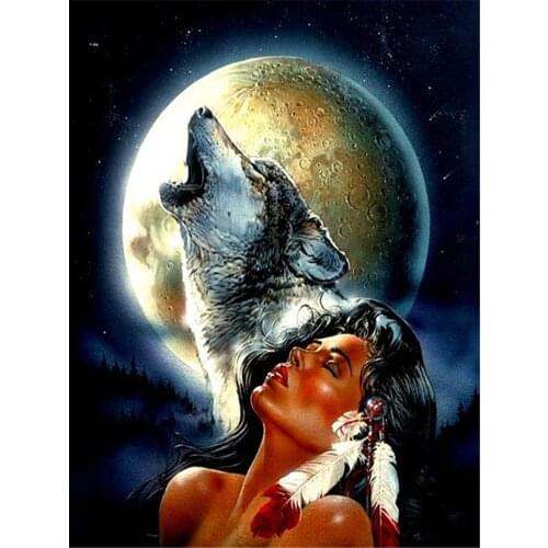 Animal Wolf DIY 11CT Embroidery Cross Stitch Kits Needlework Craft Set Printed Canvas Cotton Thread Home Decoration Hot Room