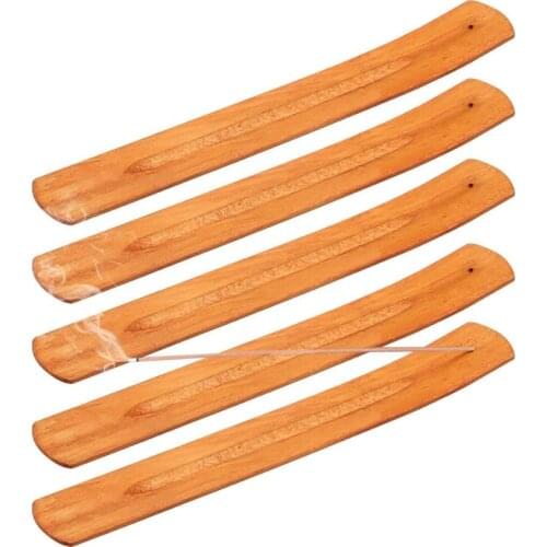 Pack of 5 Incense Sticks Holder Bamboo Wood Incense Holder Incense Burner Ash Catcher Incense Accessories Home Fragrance Decor