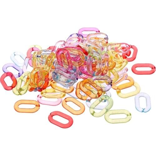 New 100Pcs/Pack Plastic Bird Stand Chain Open Link Parrot Clips Hooks Rat Bird DIY Toys