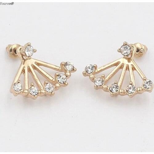 New fashion full rhinestone claw stud earrings for women party club wear fj664
