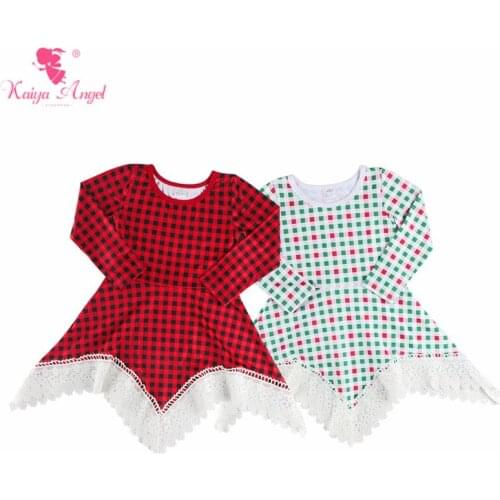 Kaiya Angel Hot Sales Baby Girls Plaid Dresses Full Sleeve Autumn Style Clothes 2018 Children Girls Boutique Christmas Dress