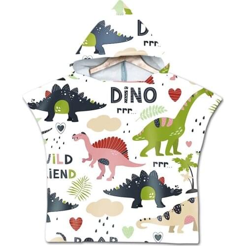 Infant Children Cute Cartoon Hooded Cloak Beach Towel Animal Microfiber Baby Boys Girls Kids Sports Swimming Bath Towel