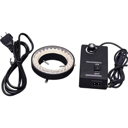 Adjustable 56 LED Ring Light Lamp 6500K 90V-240V for Stereo Microscope Trinocular Microscope Video Camera