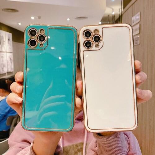 Moskado Luxury Electroplating Solid Phone Case For iPhone 12 Pro Max 11 Pro Max X XR XS Max 7 8 Plus SE 2020 Soft TPU Back Cover