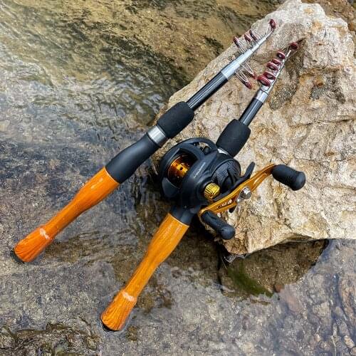 Fishing Rod and Reel Combo 1.3m-1.8m Ultralight Carbon Fiber Fishing Rod and 17+1BB 7.2:1 Gear Ration Fishing Reel for Fishing