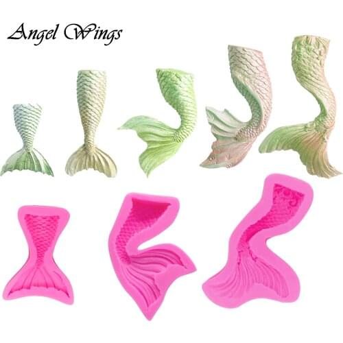 DIY Mermaid fishtail Silicone mold for cake decorating chocolate Resin Molds Fondant Sugar Craft Molds DIY Cake F1409