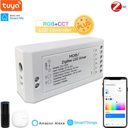 Tuya Zigbee Smart Strip Light Driver RGBCW LED Strip Controller Smart Life APP Control Compatible With Alexa Google Assistant