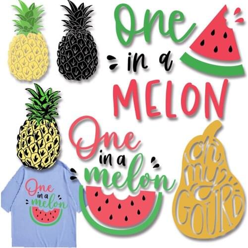 Fresh Fruits Pineapple Watermelon Iron-on Transfers Stickers on Clothes Heat Transfer printing Patches for clothing
