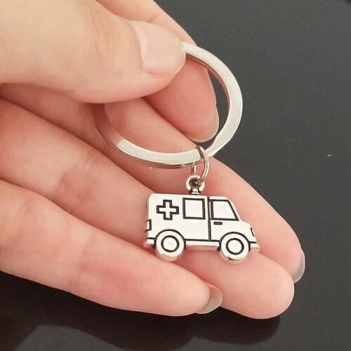 Ambulance Doctor Key Ring, Car Dangle Keychain, Nurse Zipper Pull, Emergency Worker Key Chain, EMT Key Charms Rescue Worker