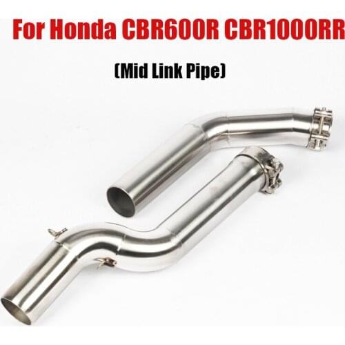 For Honda 2003-2019 CBR600RR 2004-2007 CBR1000RR Exhaust System Link Pipe Middle Mid Tube Escape Connect Section Motorcycle