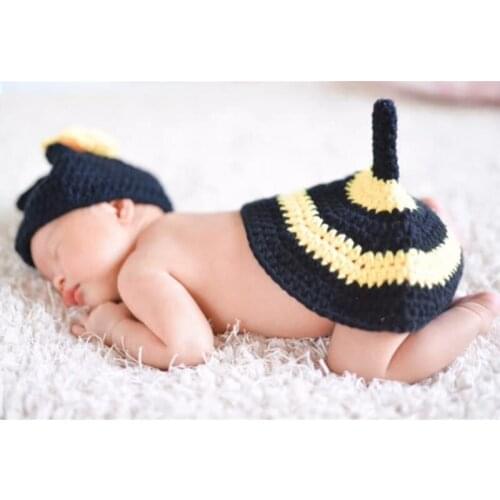 Warmlord Fashion lovely Colorful Baby Newborn Photo Props infant Baby knitted bees Hat Photography Accessories Birth celebration