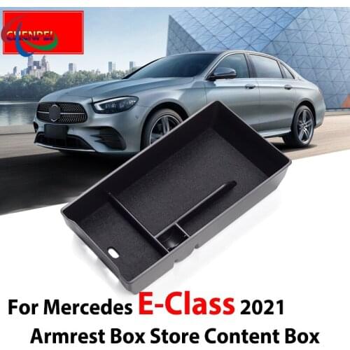 For Mercedes-Benz E-Class 2021 Storage Box Car Modification 260L Central Control Armrest Box 300L Storage Configuration