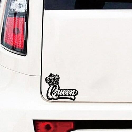 RuleMylife Queen With Crown Funny Vinyl Motorcycle Car Stickers Decal For Women Cute Car Accessories Decoration