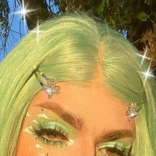 Korean Charms Shiny Crystal Butterfly Hair Clips Suitable For Women Creative Vintage Y2K Punk Animal Creative Hair Accessories