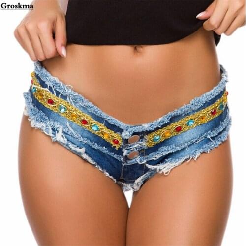 2020 New arrival women sexy denim shorts low waist hole pole dance nightclub hot jeans womens fashion mini short bermudas