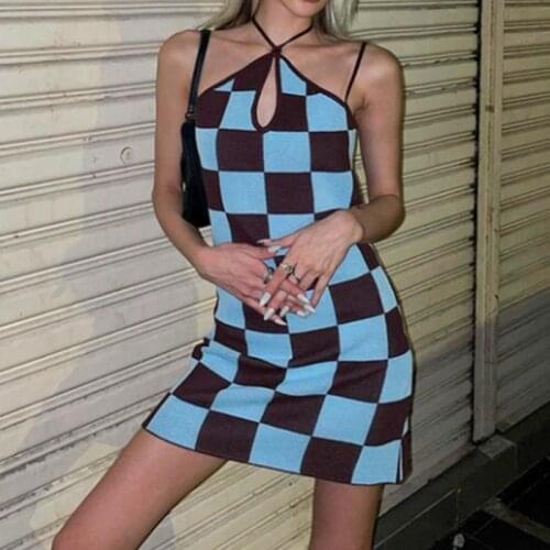 2021 Summer Printed Tight-fitting Dress Hip-wrapped Sexy Dress with Neck Halter Hanging Neck Sling Print Sexy Hip-packed Dress