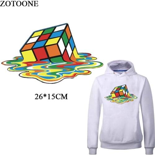 ZOTOONE Fashion Power Cube Iron On Patch Dress Sweatshirt Heat Press Appliqued A-level Washable Stickers Thermal Transfers DIY E