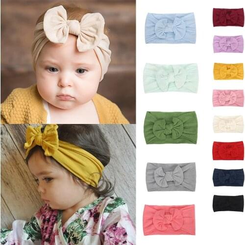 1pcs Baby Hair Band Set For Girls Bow Elastic Headbands Twisted Cable Design Turban Kids Headware Baby Hair Accessories hot sell