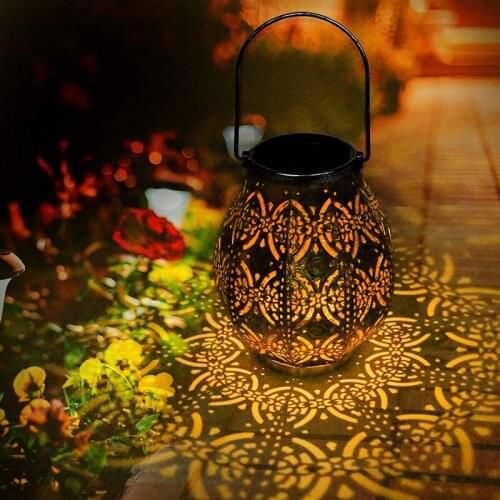 1Pcs Lantern For Outside LED Solar Lamp Garden Hanging Lantern Metal Decorative For Lawn / Yard / Sidewalk / Christmas