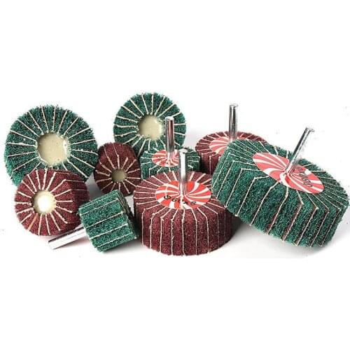 1pcs Green/Red Polishing Grinding Head With 6mm Shank Scouring Pad Sanding Wheel Fiber For Dremel Accessories Tool