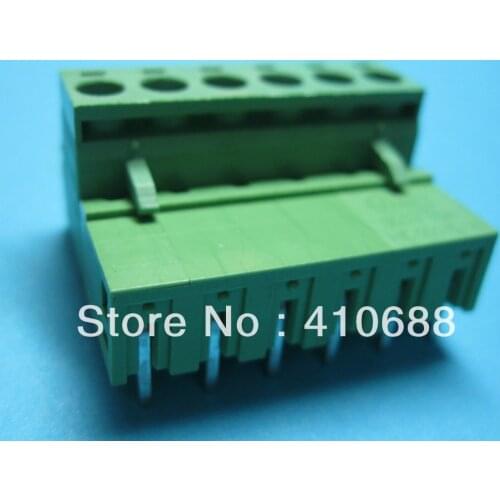 180 Pcs Angle 6 way/pin Pitch 5.08mm Screw Terminal Block Connector Pluggable Type Green 2EDCK-2EDCR-5.08