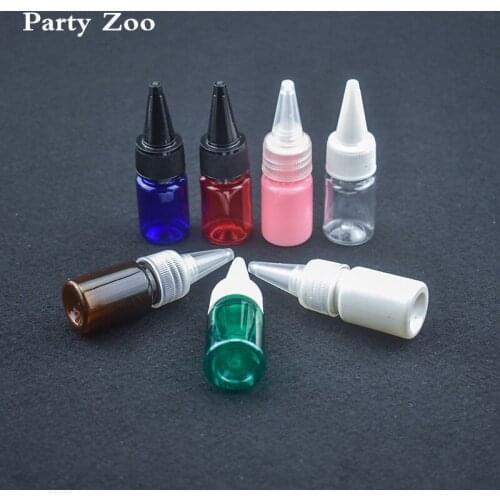200 X 5ML PET Plastic Refillable Empty Mini Sample Bottles With Pointed Top Lid For PET Lotion Essential Oil Storage Container