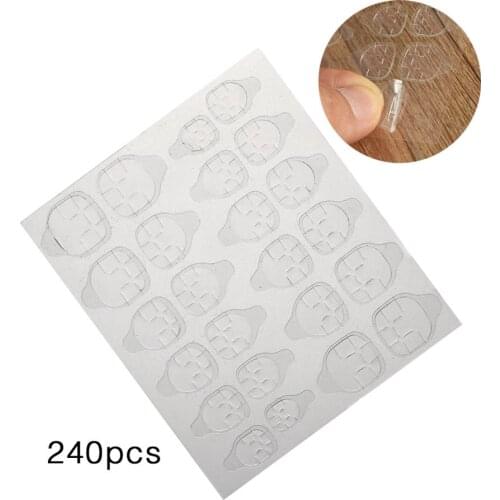 240Pcs Disposable Transparent Nail Art Stickers False Fingernail Adhesive Tips