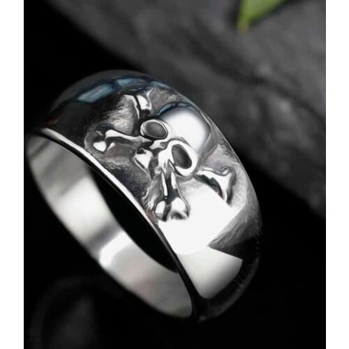 316L Stainless Steel Small Skull Ring For Man Punk Rock Polished Dropshipping Boyfriend Biker Jewelry Creativity Gift Wholesale