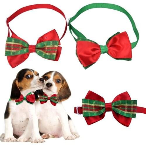 50Pcs/Lot Adjustable Pet Dog Puppy Cat Bow Tie Collar Christmas Decoration Pet Accessory