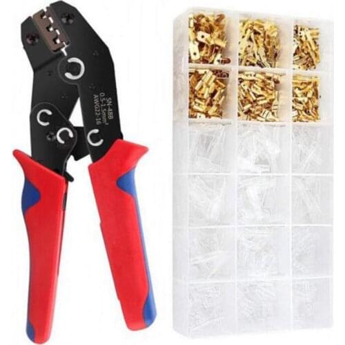 600Pcs 2.8mm 4.8mm 6.3mm Universal Spring Plug Wire Connector Crimped Crimping Hand tool Connection Terminals SN-48B