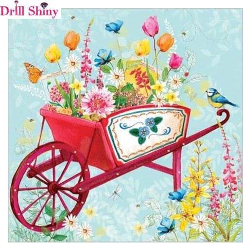 Diamond Embroidery flowers car Pattern DIY 5D Diamond Painting Needlework Cross Stitch Full Drill Rhinestones Painting