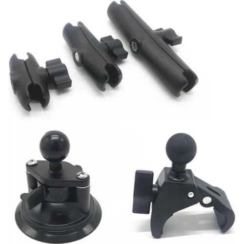 Aluminum Suction Cup Double Ballhead Mount Double Socket Arm for Gopro Super Clamp Holder
