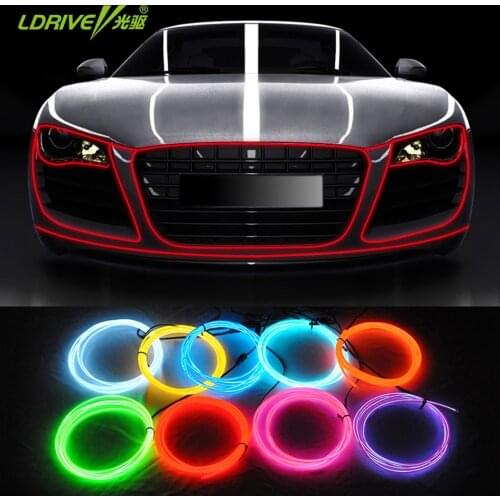 Car Styling 1 Meter Atmosphere Lamps Car Interior Light Car Ambient Light Cold Light Line DIY Decorative Dashboard Console Door
