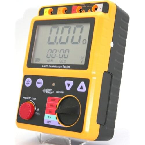 AR4105B Digital Earth Resistance Tester Measure Grounding Furnish Transformer Station Power Distribution Lines Electrical