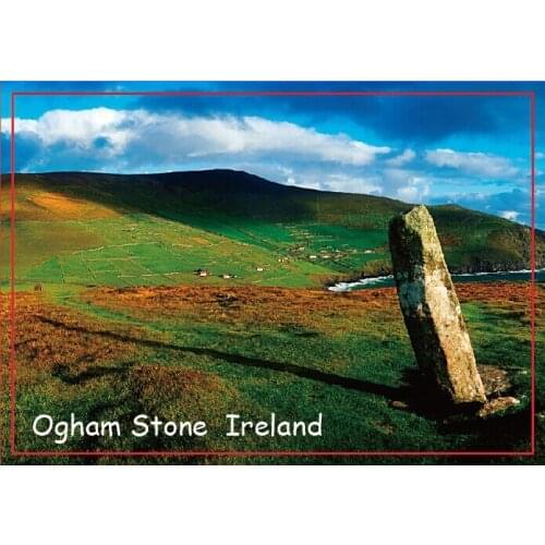 Travel Refrigerator Magnets 78*54mm,Ogham Stone at Dunmore Head on Dingle Peninsula, County Kerry Tourist Rigid Magnets 20676