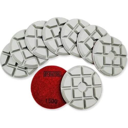 DT-DIATOOL 9pcs Dia 4inches Diamond Concrete Polishing Pads Thickness 10mm Dia 100mm Renew Floor Grinding Disc for cement floor