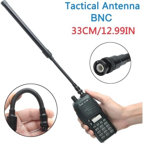 ABBREE BNC Gooseneck Dual Band 144/430mHz Foldable CS Tactical Antenna forIcom IC-V80 IC-V82 IC-V85 Kenwood TK300 Walkie Talkie