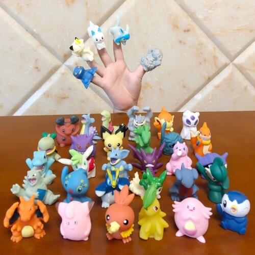 Hot Sales Anime Cartoon Figurine Fingers Toy Cute Pocket Monsters Action Figure Soft PVC 40 Styles Kids Birthday Christmas Gifts