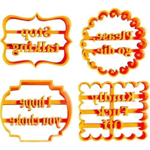 Cookie Molds With Good Wishes Cookie Form with Fun and Irreverent Phrases Cookie Moulds For Baking Biscuit Cutters
