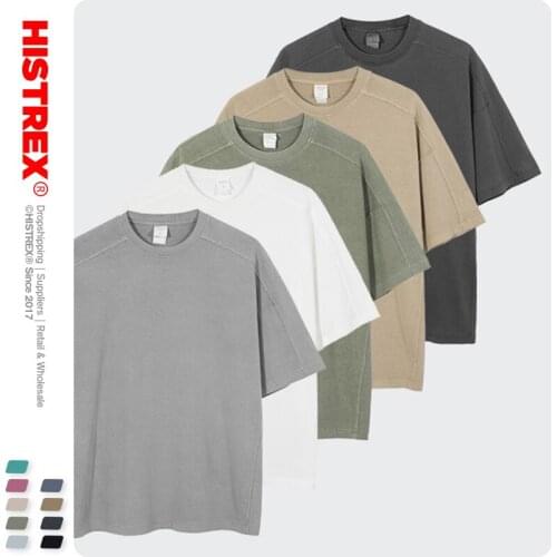 Splicing 100% Cotton 250g Heavy Cotton Washed Men T Shirt Tee High Quality Graphic Shirt Vintage Mens Clothing Tshirt Man 31E5W