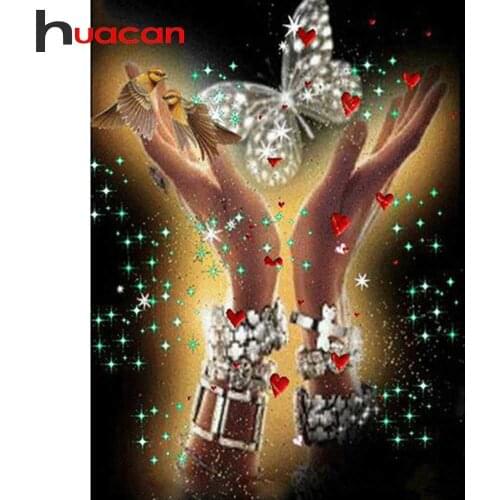Huacan 5D DIY Diamond Painting Butterfly Full Square/Round Paint With Diamonds Embroidery Decorations Home Art