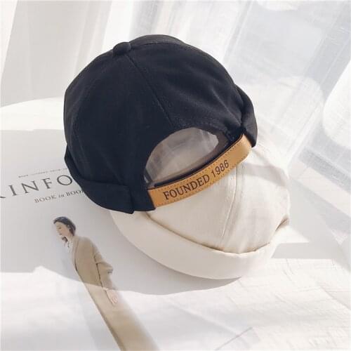 Embroidery 1986 Men Women Skullcap Hat Cap Casual Docker Sailor Mechanic Brimless Solid Color Gorro Invierno Mujer Spring Cap