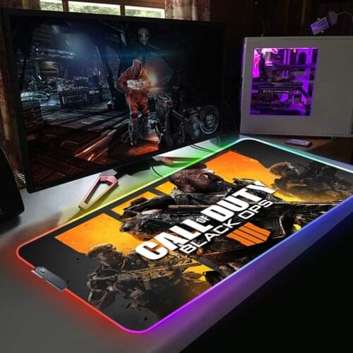 Call of Duty Modern Warfare Table Mat RGB Mouse Pad With Backlight Laptop Colorful Glow Carpet Computer Gaming Keyboard Desk Rug